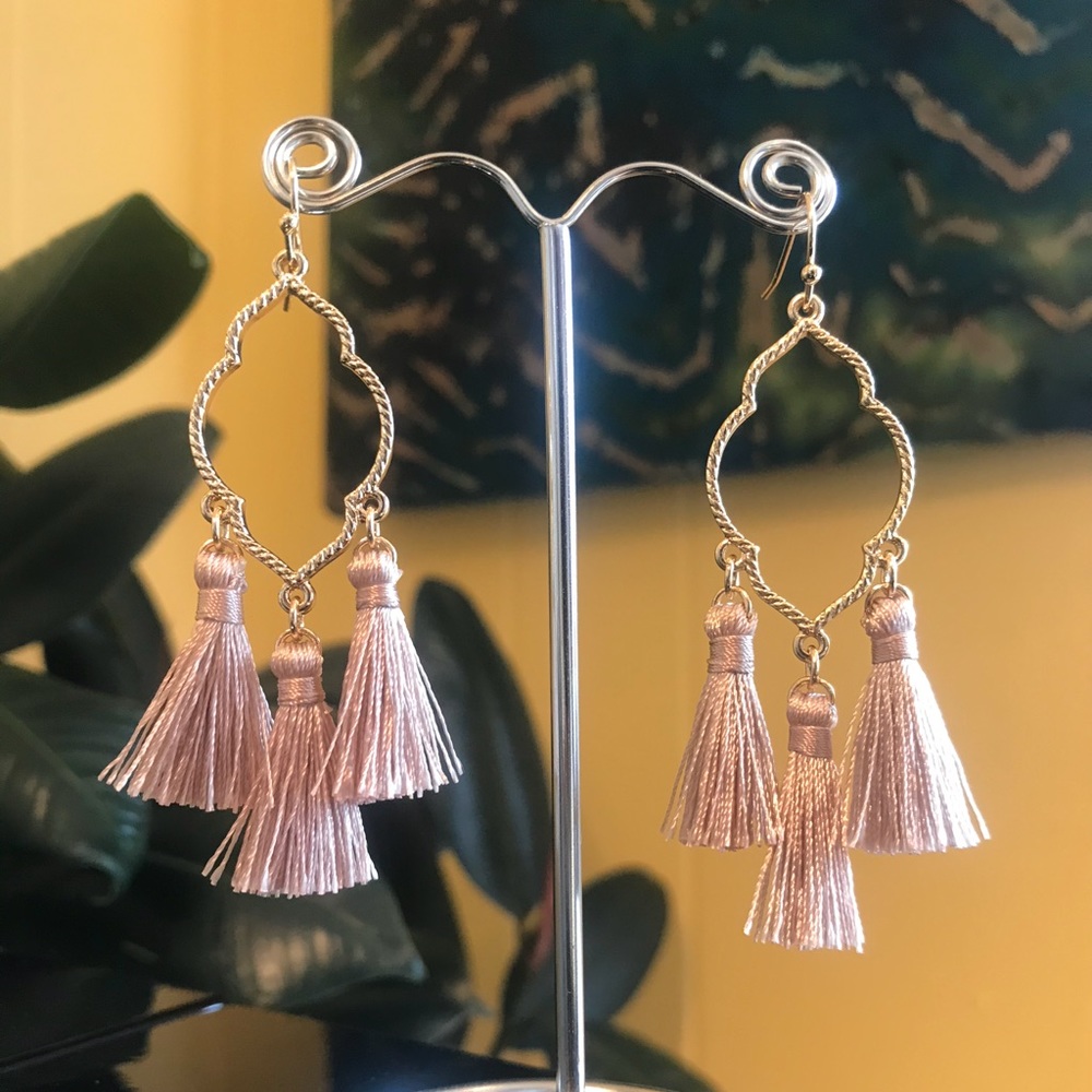 Pink Tassel Earrings